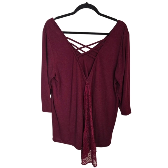 Torrid Red 3/4 Sleeve Backless Blouse Size 1 - Picture 1 of 6